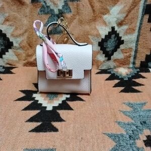 Pink Purse Shaped Keychain/Bag Charm With Its Own Bag Tie
